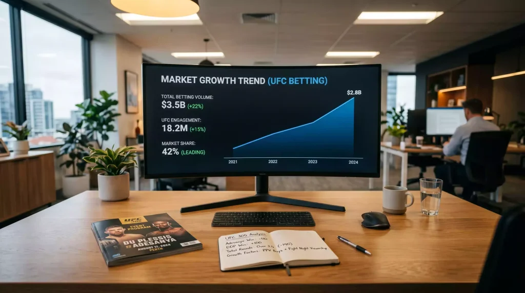 UFC betting market size data showing revenue handle and growth statistics for 2026