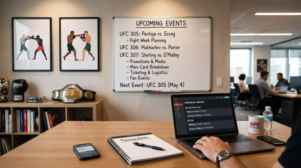 UFC event calendar showing Fight Night and PPV schedule impact on betting strategy